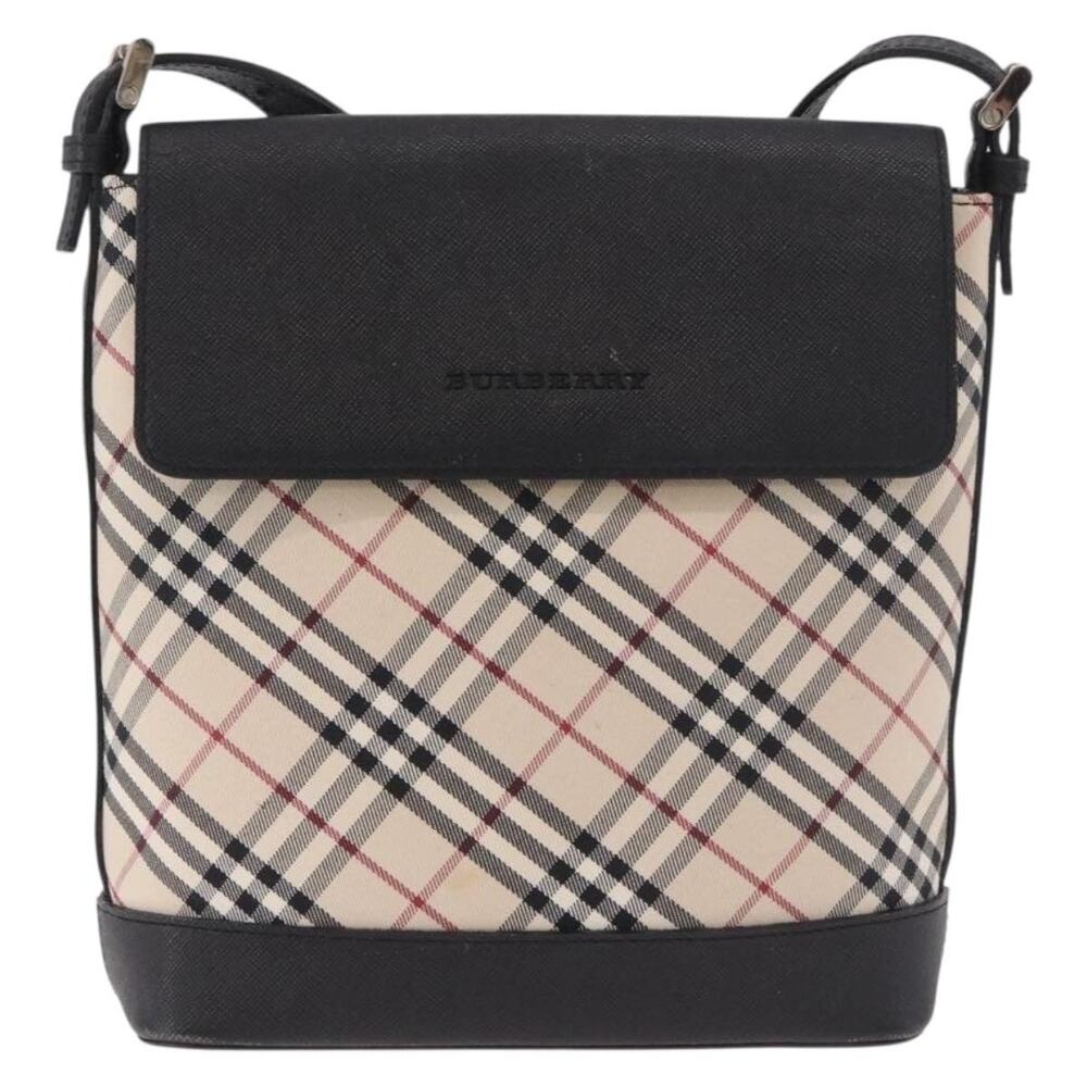 Burberry Nova Check Canvas Shoulder Bag Beige
